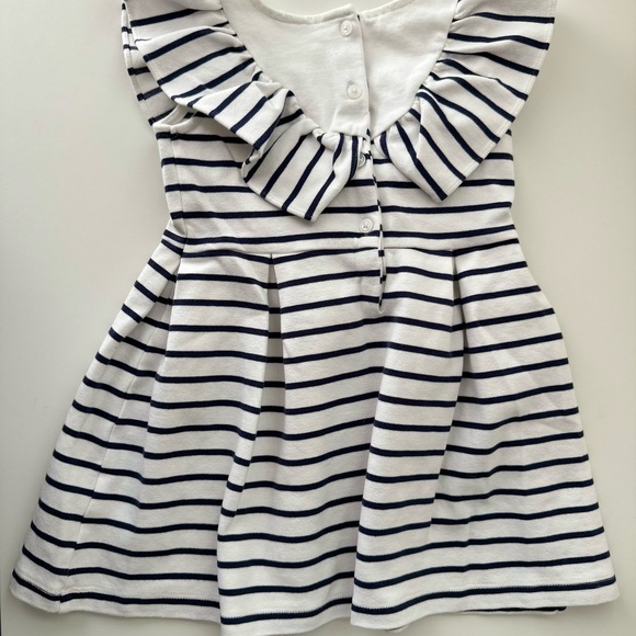 Janie and Jack Navy Stripe Ruffle Dress - Picture 2 of 3